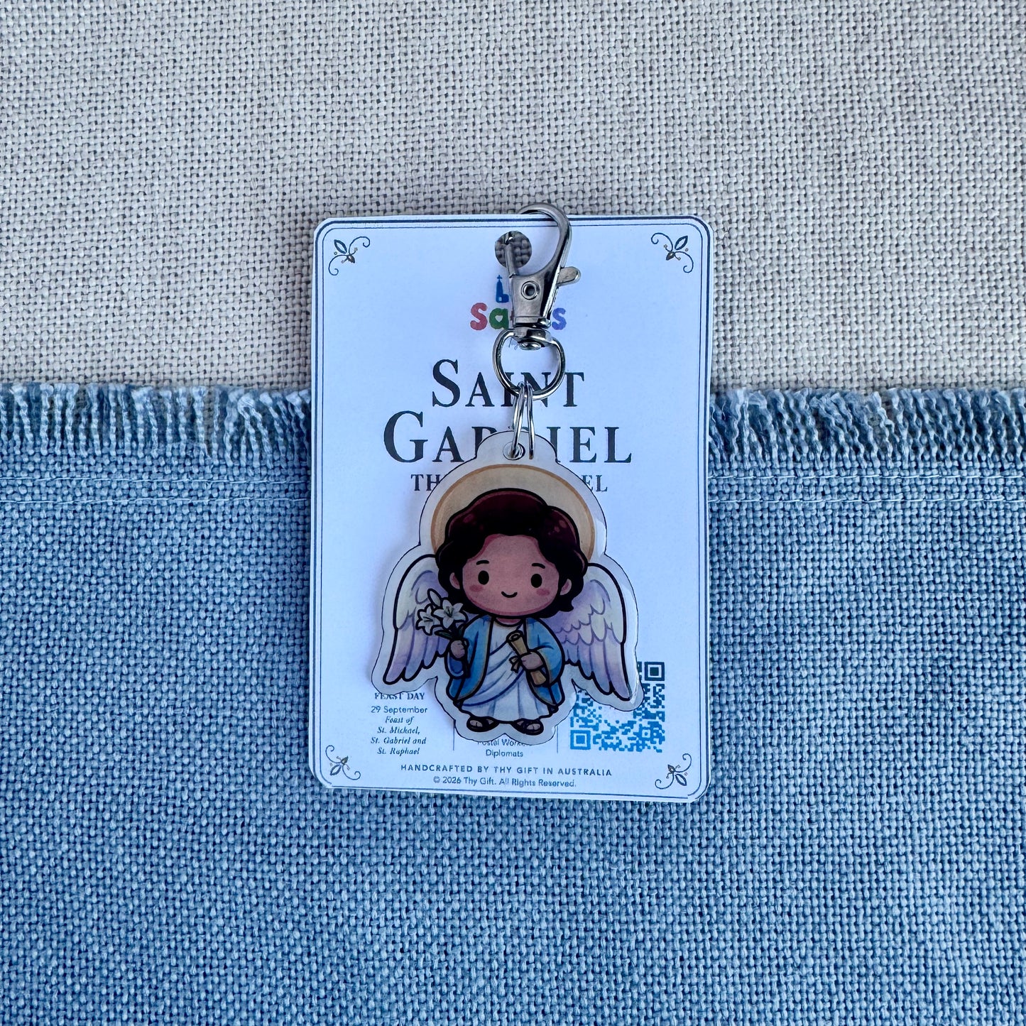 Saint Gabriel the Archangel Lil’ Saints Keychain | Thy Gift
