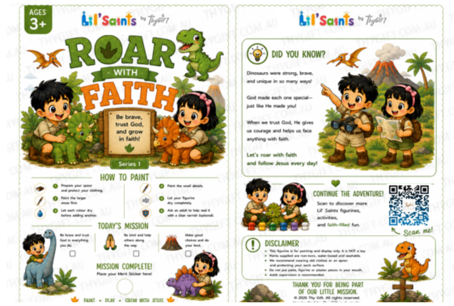 Roar with Faith Plaster Figurine Kit | Lil’ Saints by Thy Gift