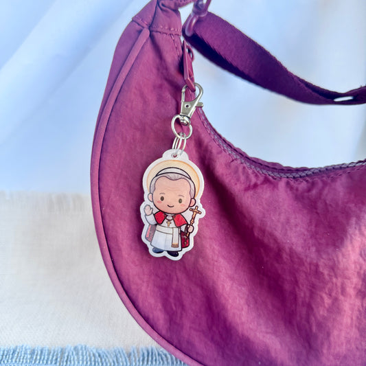 Pope Saint John Paul II Lil’ Saints Keychain | Thy Gift