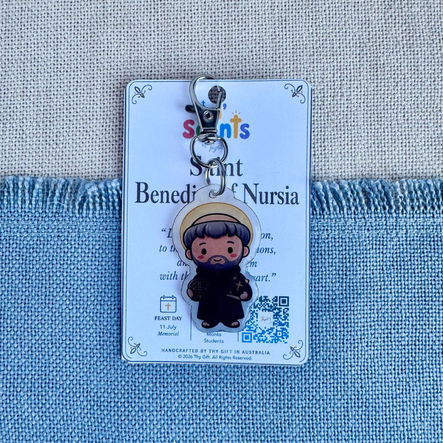 Saint Benedict Lil’ Saints Keychain | Thy Gift