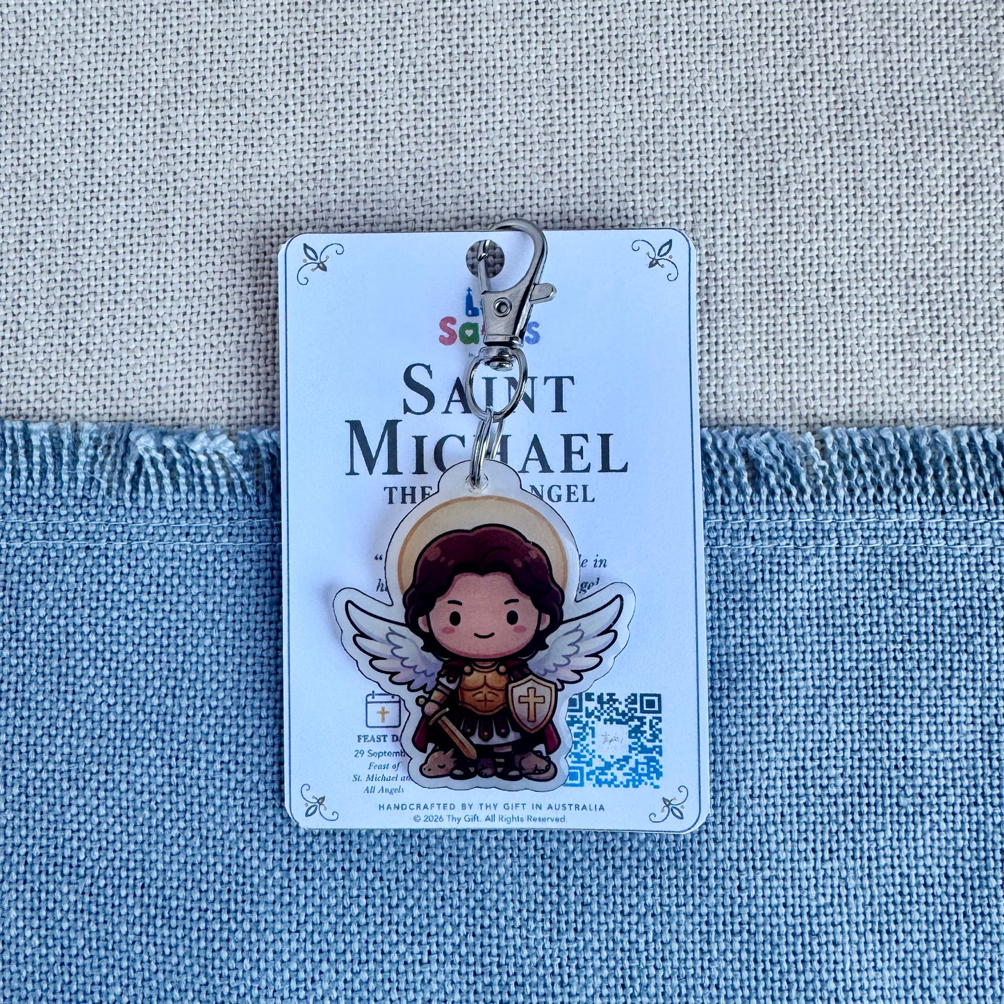 Saint Michael the Archangel Lil’ Saints Keychain | Thy Gift