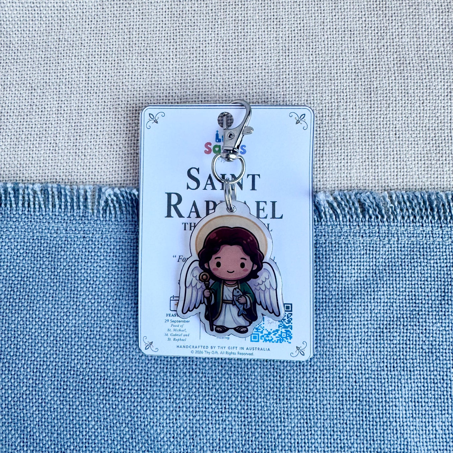 Saint Raphael the Archangel Lil’ Saints Keychain | Thy Gift
