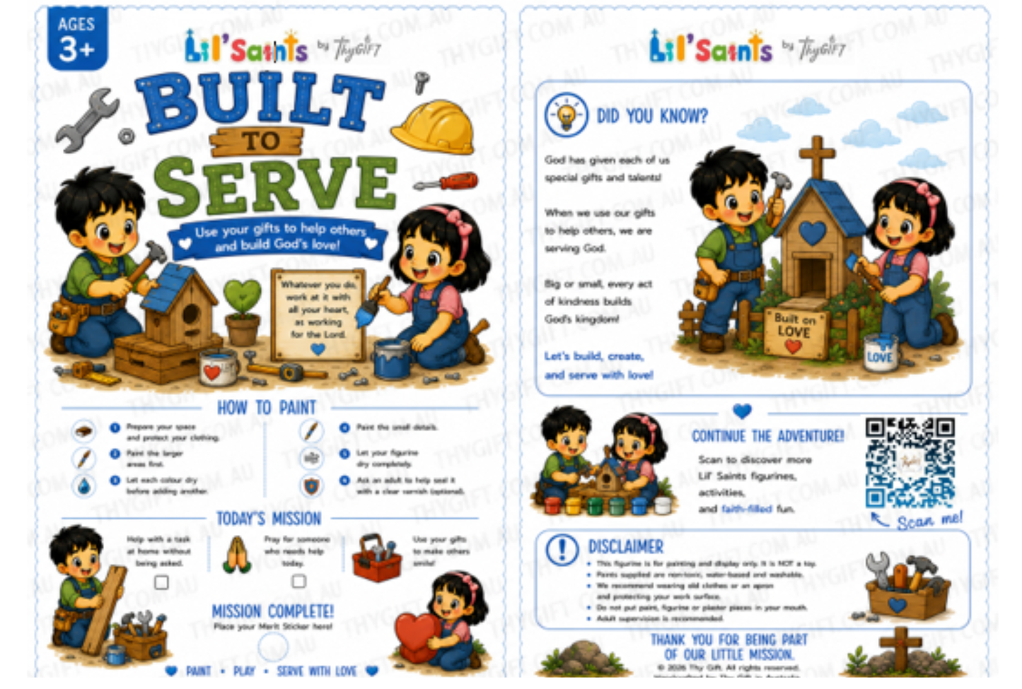 Built to Serve Plaster Figurine | Lil’ Saints by Thy Gift