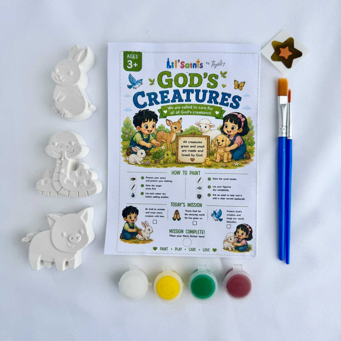 God’s Creatures Plaster Figurine Kit | Lil’ Saints by Thy Gift