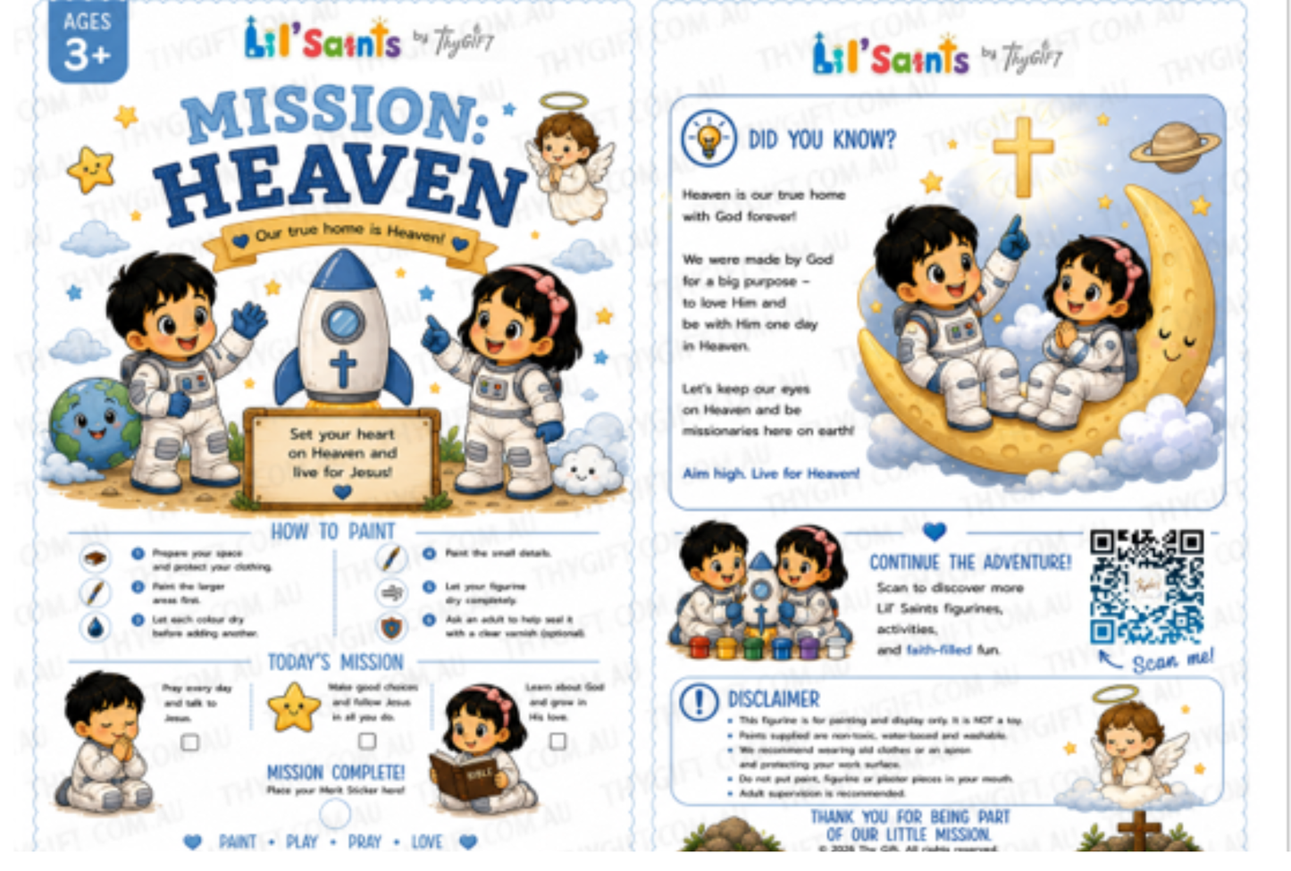 Mission: Heaven Plaster Figurine Kit | Lil’ Saints by Thy Gift