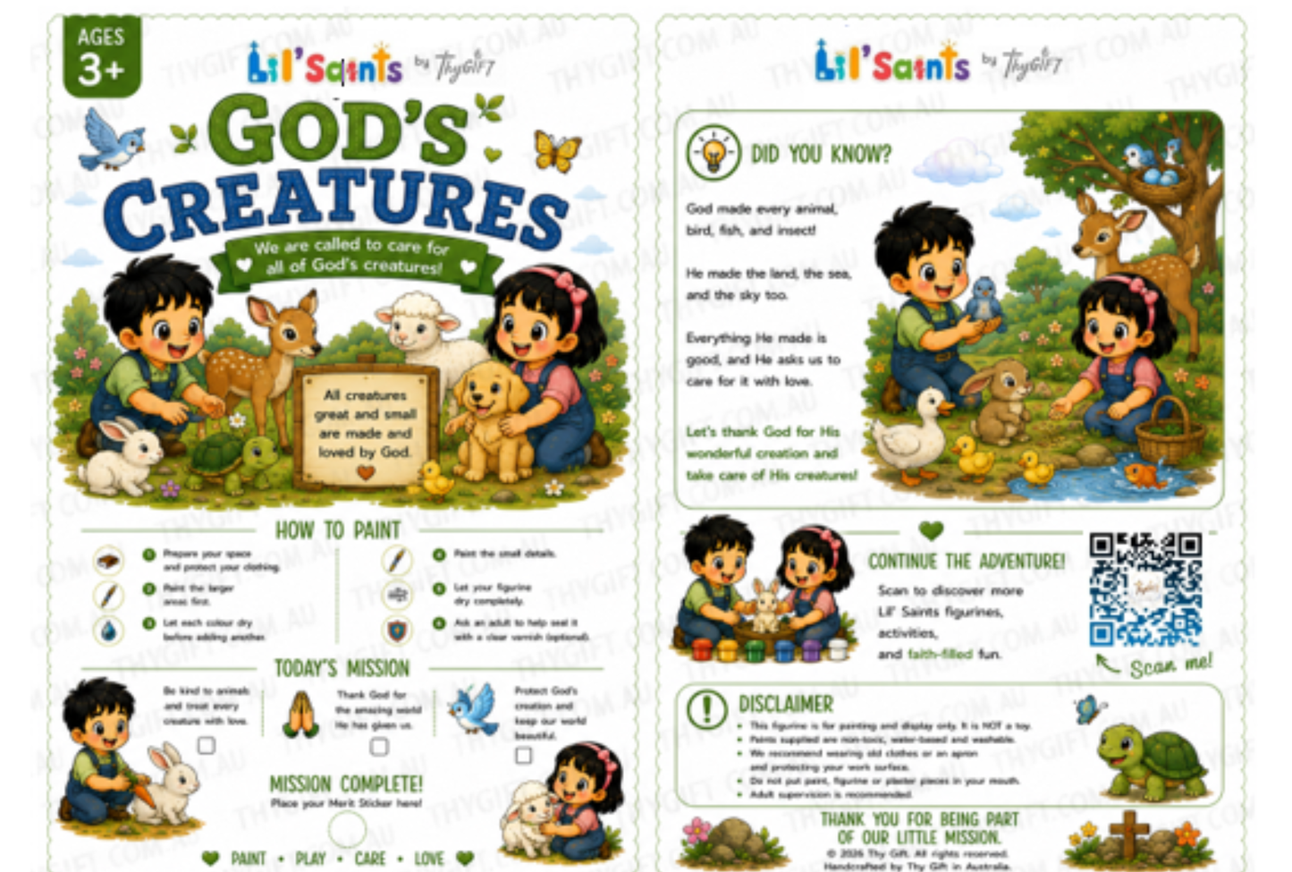 God’s Creatures Plaster Figurine Kit | Lil’ Saints by Thy Gift