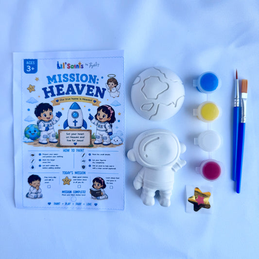 Mission: Heaven Plaster Figurine Kit | Lil’ Saints by Thy Gift