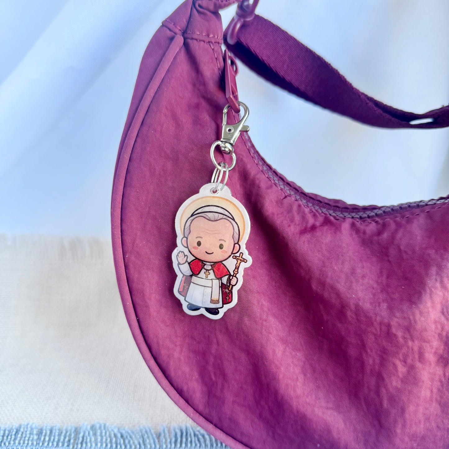 Pope Saint John Paul II Lil’ Saints Keychain | Thy Gift