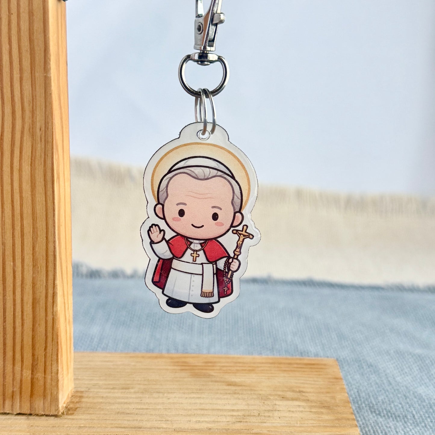 Pope Saint John Paul II Lil’ Saints Keychain | Thy Gift