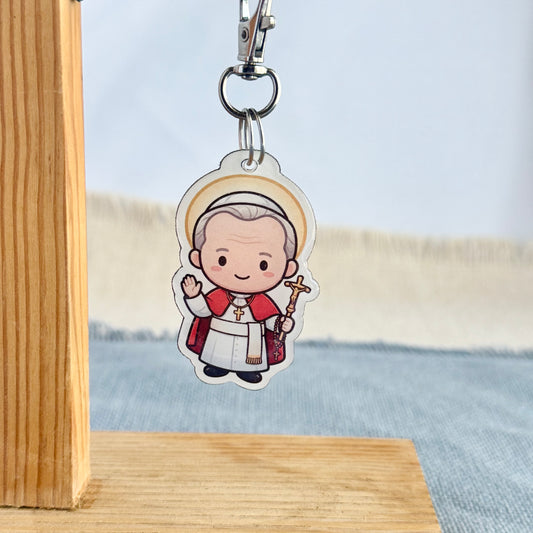Pope Saint John Paul II Lil’ Saints Keychain | Thy Gift